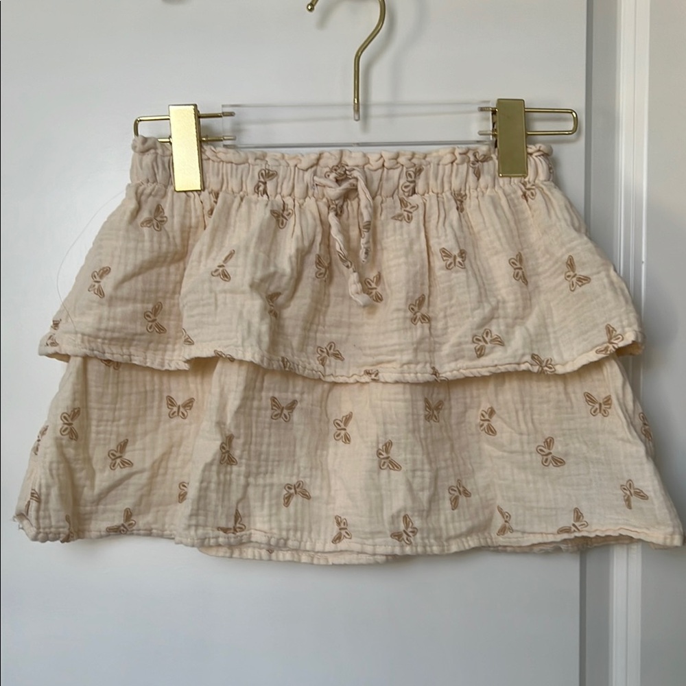 Cat & Jack Tan Mini Bubble Skirt with Tiered Smocked Design